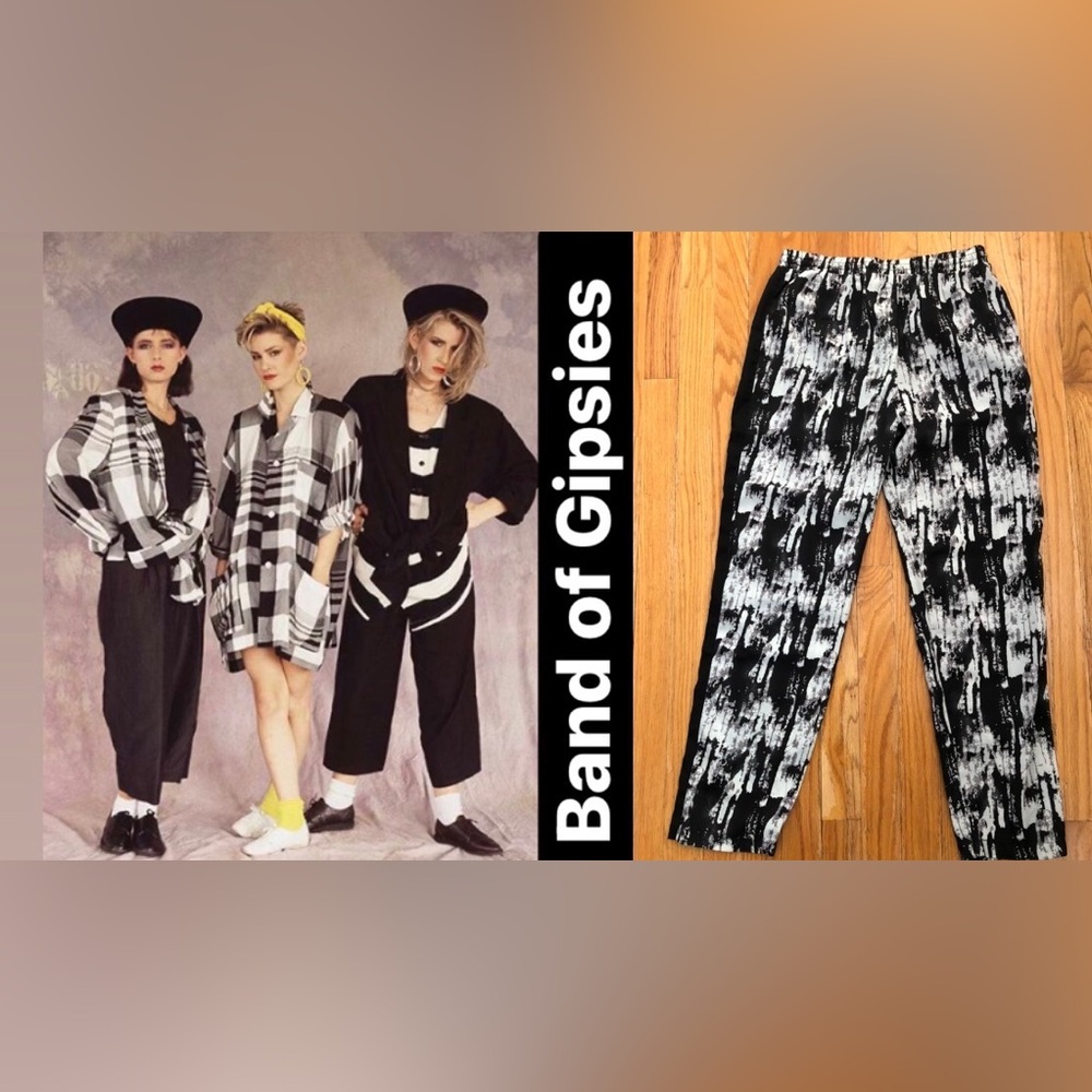Band of Gypsies Monochrome Patterned Cropped Pants size S